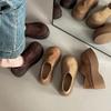 Fashion Versatile Platform Thick-heeled Shoes Women's Autumn Retro One-pedal Lazy Half-drag Matte Leather Loafers