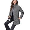 2026 Solid Color Quilted Long Sleeve Cotton Jacket Women Streetwear Mid Length