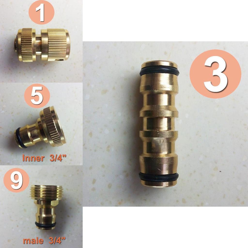 Hose Brass Tap Connector Garden Pipe Quick Fit Adapter Fitting Nozzle Kit