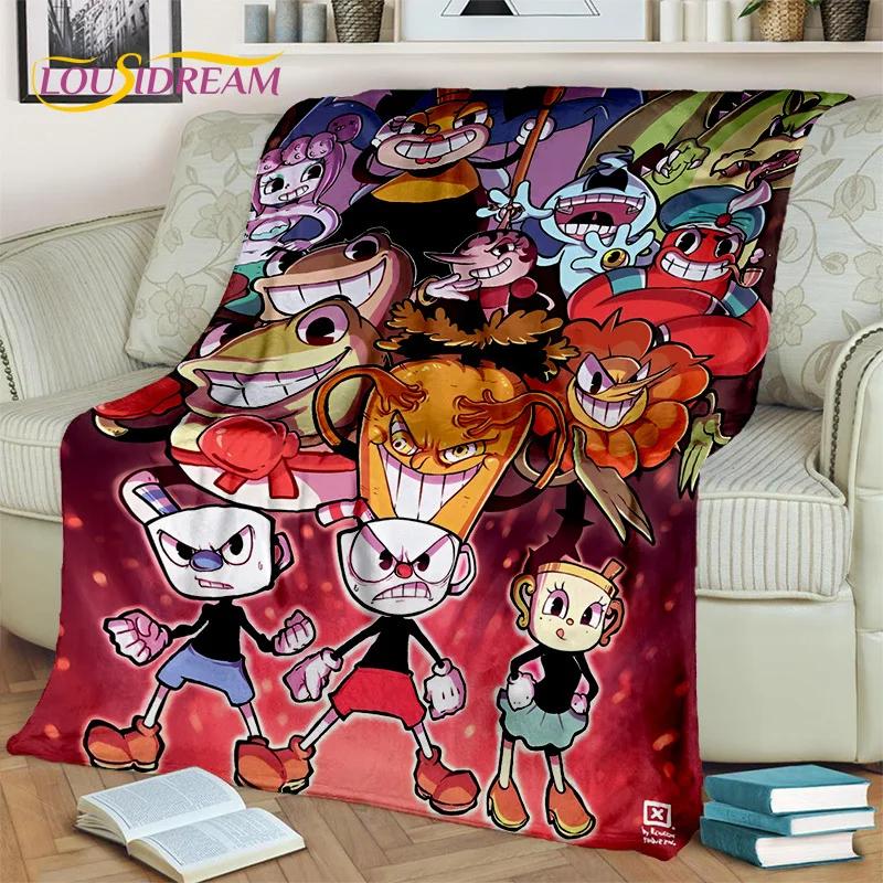 Cuphead Mugman 3D Game Gamer HD Blanket,Soft Throw Blanket for Home Bedroom Bed Sofa Picnic Travel Office Cover Blanket Kid Rest