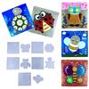 Animals Silicone Mold Puzzle Preschool Kids Baby Puzzles Cartoon Resin Mold Gift
