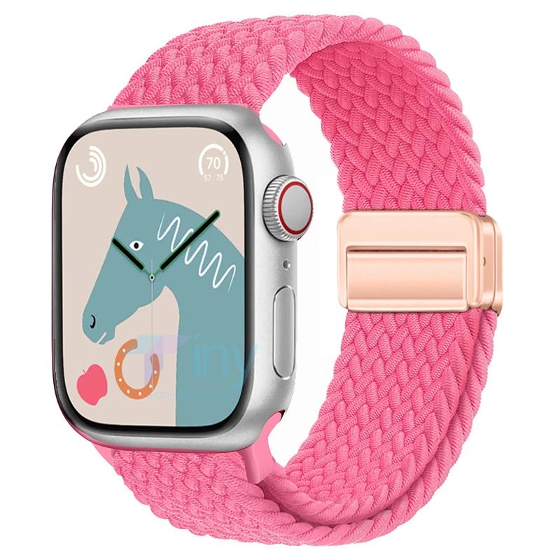 Woven nylon strap For Apple Watch 10 42mm 46mm Ultra 2 49mm 9 8 7 45mm 41mm breathable bracelet For iwatch 6 5 4 3 SE 44mm 40mm