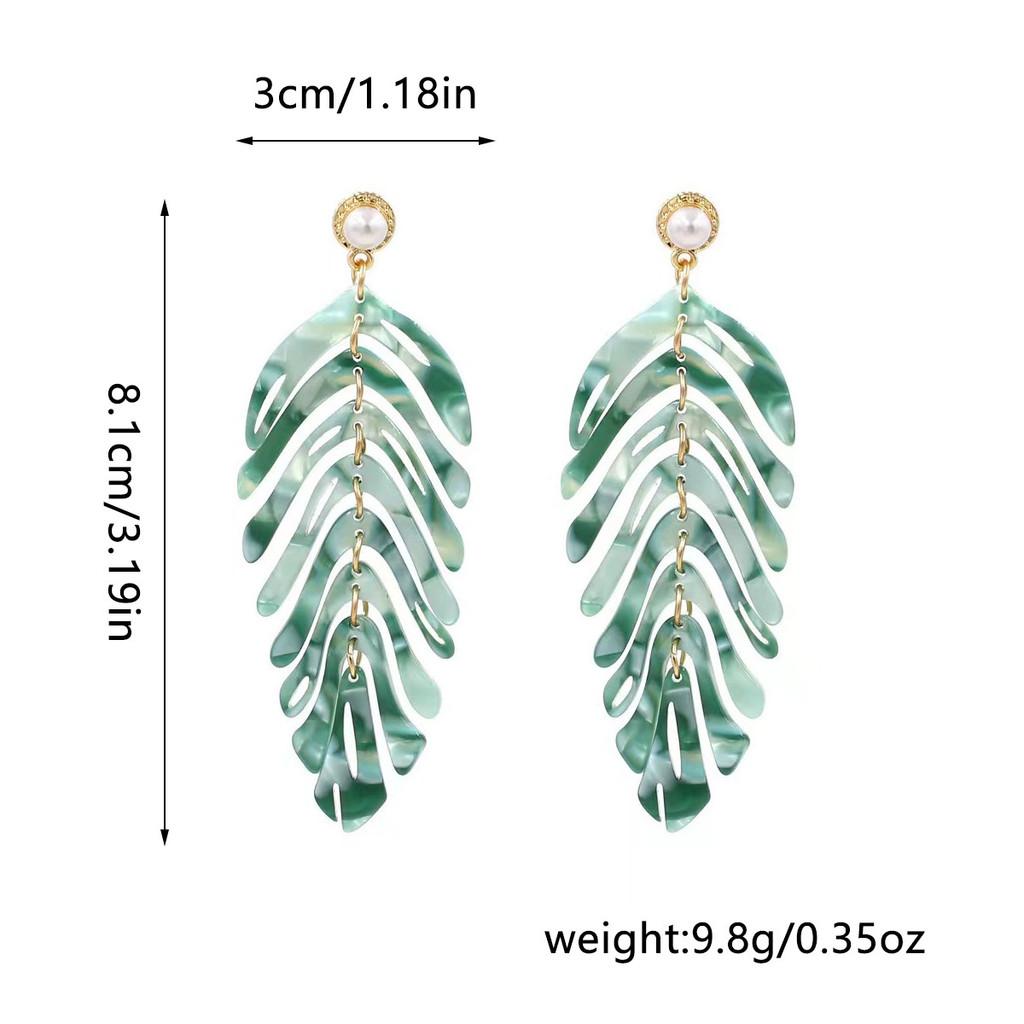 Pinkdudu Vintage Bohemian Leaf Stud Earrings Simple Tassel Dangles Minimalist Design for Women PD431