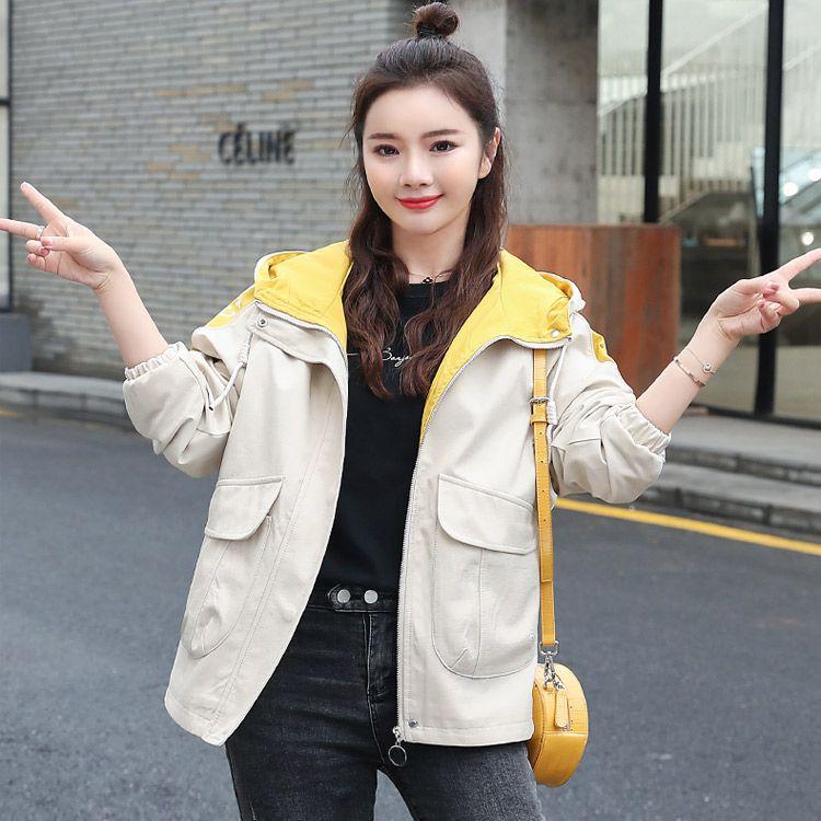 Fashionable and Casual Short Trench Coat for Women, Korean Style Spring Loose Clothes