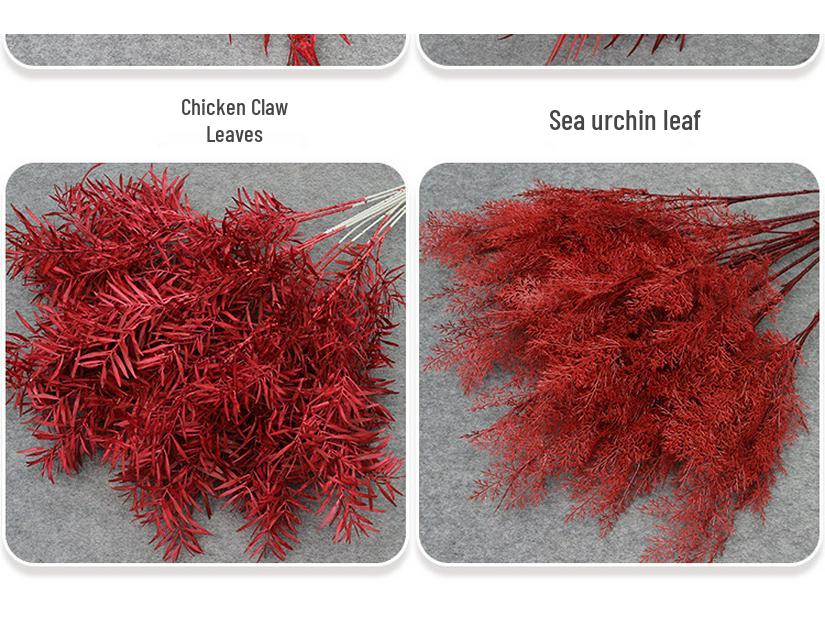 10-Piece Burgundy Floral Décor Set: Red-Toned Artificial Flowers, Mat, Aisle Runner, Wedding Decoration