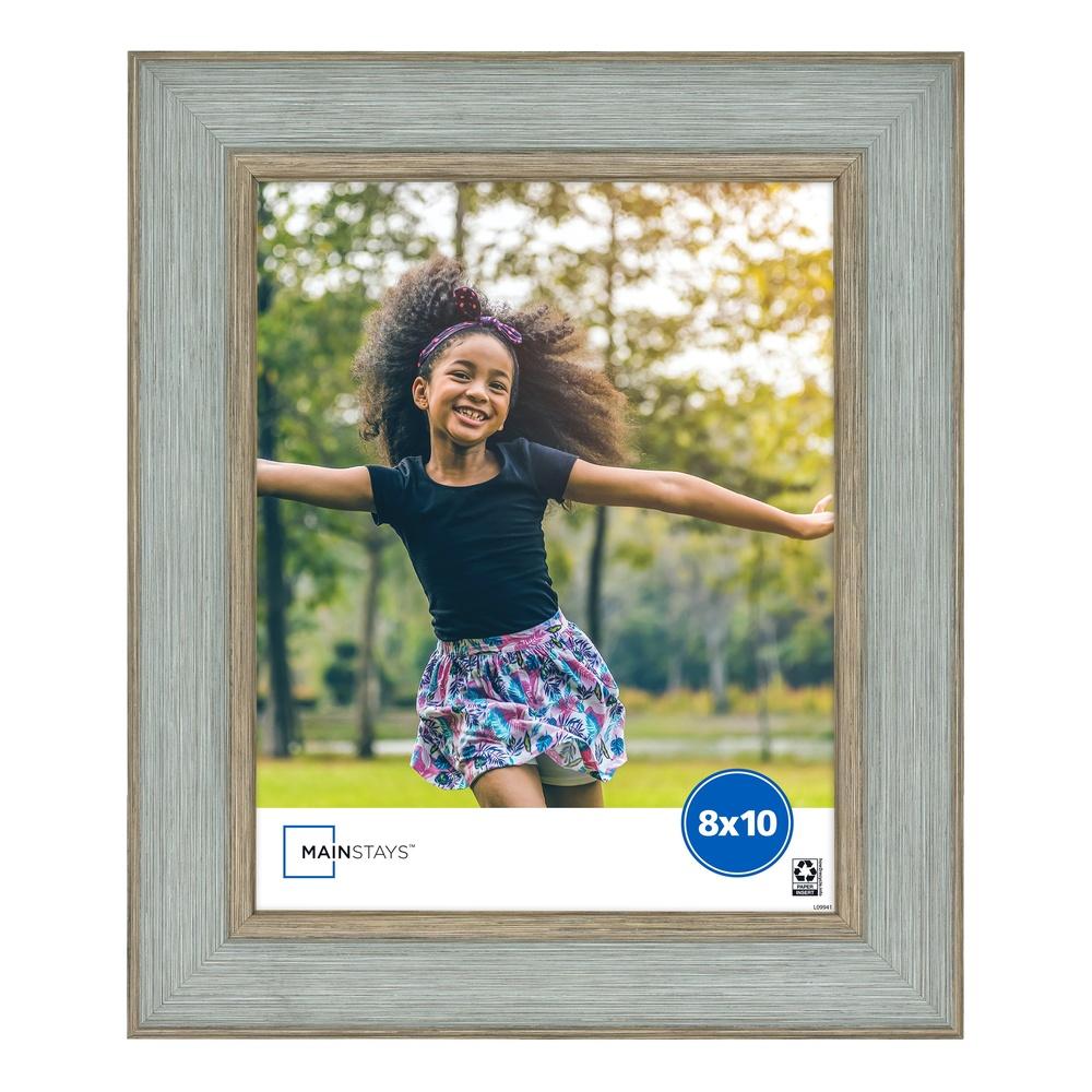 2 Pack 8x10 Decorative Tabletop Picture Frame Durable Plastic Glass Front Multi-Directional Easel Wall Hangers Home Gallery