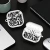 Super Cool Black Graffiti Case For Samsung Galaxy Buds 2Pro 4Pro 4 Pro 3Pro Live 3 FE 2 Clear Earphone Cases Cover With Hook