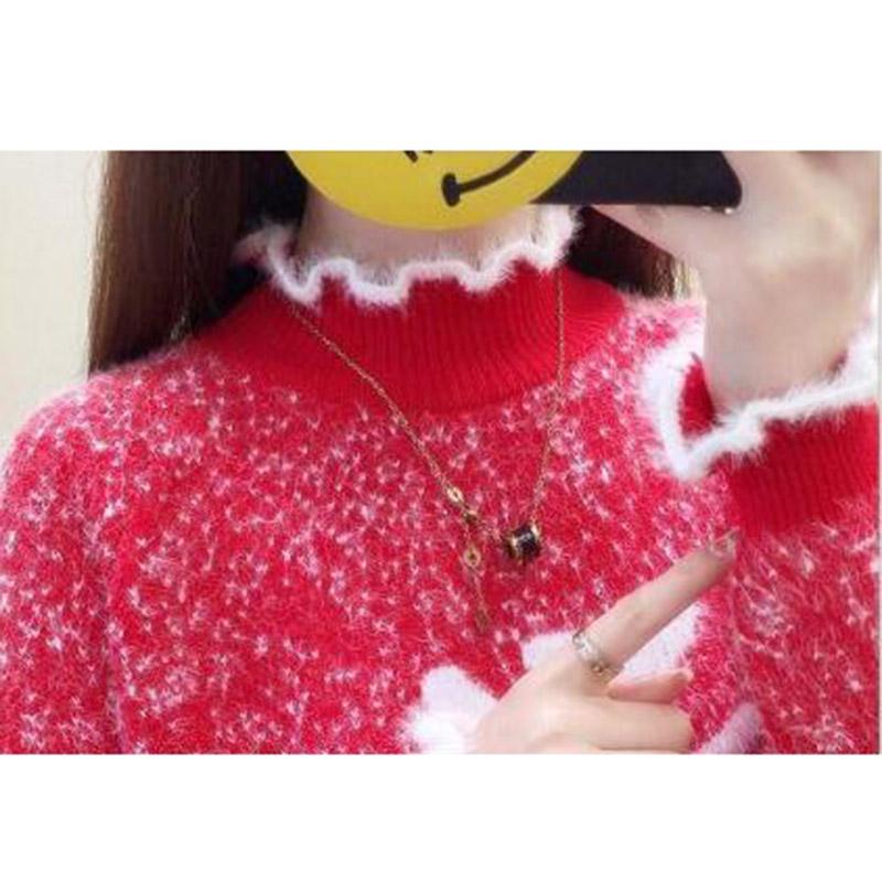Kaschmir Warmer Pullover Winter Damen Pullover Langarm Großer Pullover Rundhalspullover