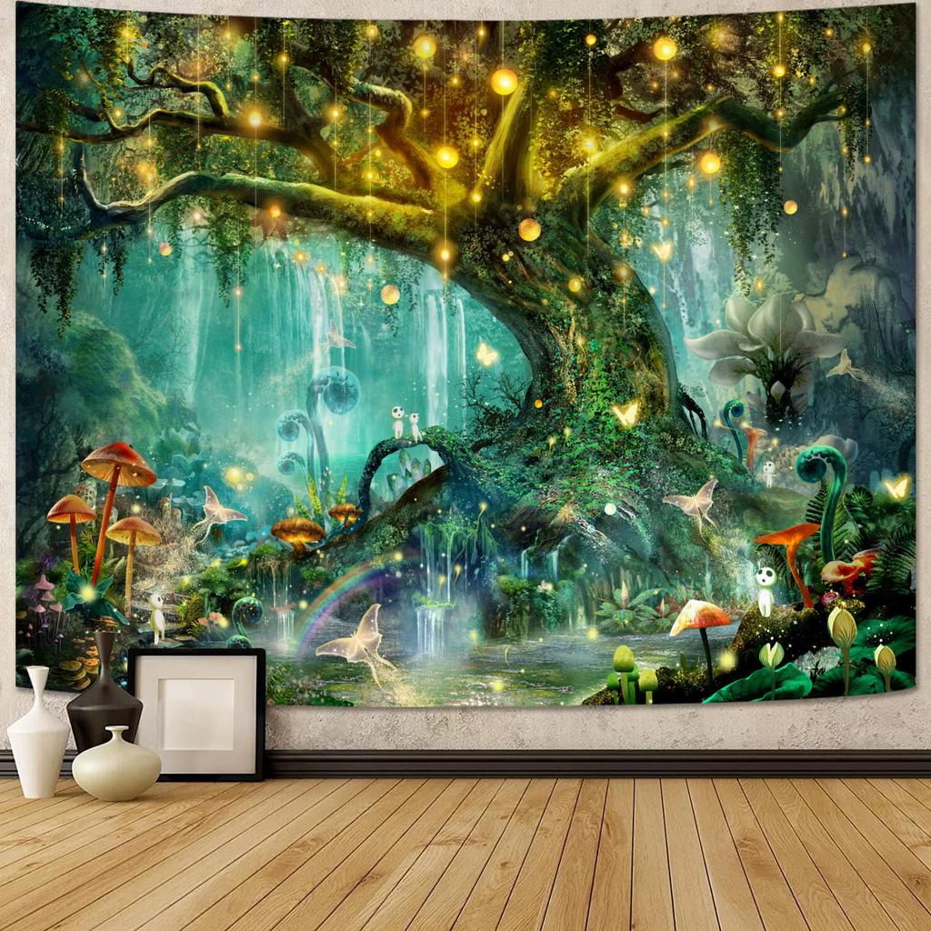 Nature Tree Tapestry Mystical Forest Tapestry for Bedroom Aesthetic Tapastry's Wall Hanging Tapestries for Living Room Dorm Tree