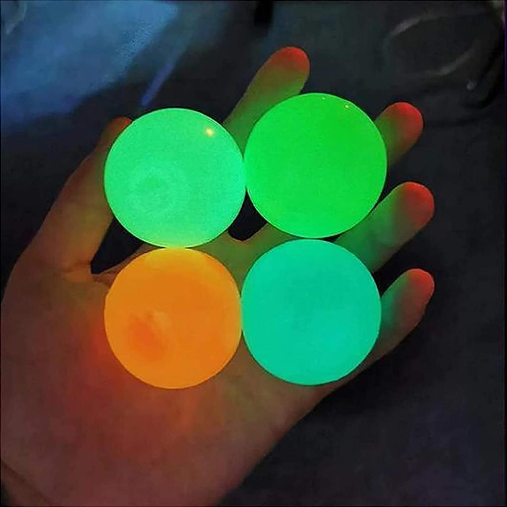 Colorful Luminous Balls, Adhesive Pressure Balls, Suitable For Ceilings And Walls, Adult Decompression Balls 6Pcs