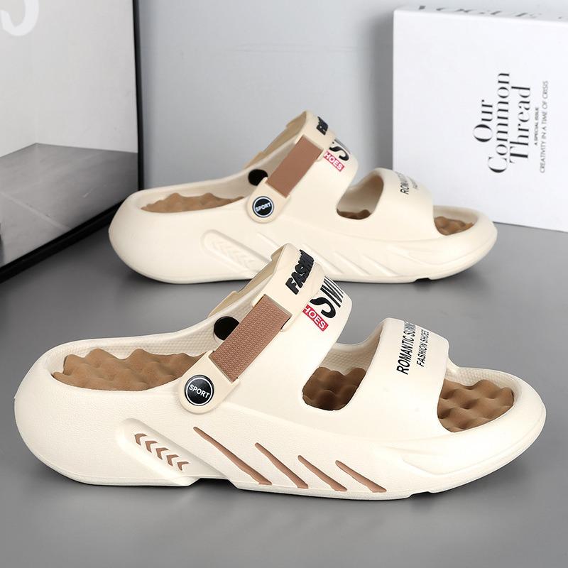 

Men s Sandals for Summer Outdoor Wear Dual-purpose Slippers Soft Sole Anti Slip Beach Sandals 47 бежевий