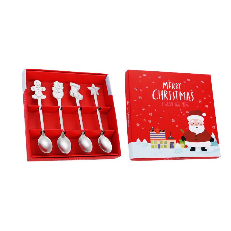 Stainless Steel Christmas Coffee Spoon Set Four-Piece Set