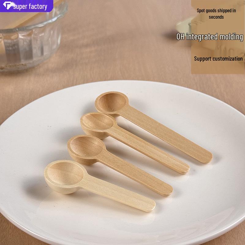 Children's Mini Wooden Spoon - 5g Solid Wood Measuring Spoon for Coffee or Milk Powder