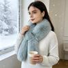 1Pcs Imitation Fox Fur Cold Resistant Collar Scarves Neck Warmers Plush Fluffy Fur Scarf Thicken Solid Color Warm Neckerchief