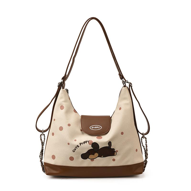 

Cute Puppy Large Capacity Tote: Versatile Autumn/Winter Handbag & Commute Shoulder Backpack 2025 темно-коричневого