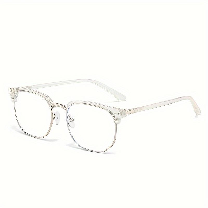 1 Piece Of Men'S Casual Style Half Framed Glasses Pc Lenses Decorative Glasses Black Ideal Gift Choice