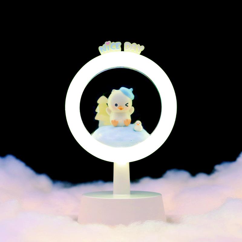 Student Desk USB Touch Night Light - Eye Protection, Cute Pet Design, Milk Star Light, Rechargeable Bedside Lamp