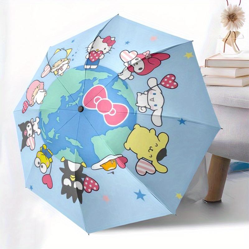 1pc Hello Kitty Characters Around the World Umbrella with Plastic Handle,Suitable for All Seasons Home Travel Outdoor UmbrellaSanlio310