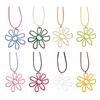 Trendy Floral Statement Necklace Fashionable Choker Chain Neck Jewelry with Hollow Out Flower Charm Adjustable Length