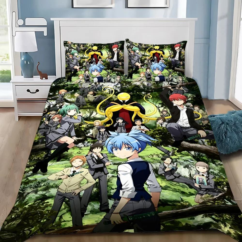 Duvet Cover Pillowcase Bedding Set Anime Assassination ClassroomS Adult Boy Girl Bedroom Decoration Children Gift Single Double