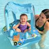 Baby Schwimmring Einteiler Sonnendach Babysitzring Anti-Kipp-Verdicktes aufblasbares Kinder Schwimmboot