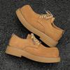 Height-increasing Derby Shoes Men's Casual Tooling Shoes Retro Big Head Leather shoes-X