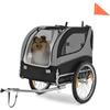 GIANTEX Dog Bicycle Trailer with Flag and Wheel Reflectors, Grey