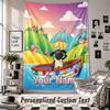 Wall Hanging Tapestry With Custom Name & Text, Shaun the Sheep Decorative Tapestry For Bedroom