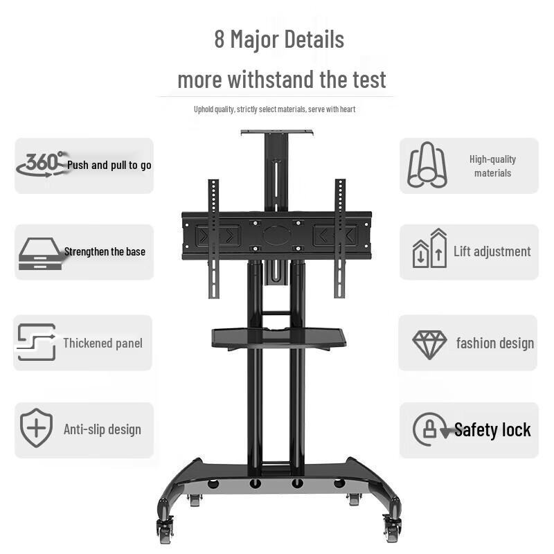 Nai Duo Luxury Telescopic Mobile TV Stand for 55-90 Inch TVs