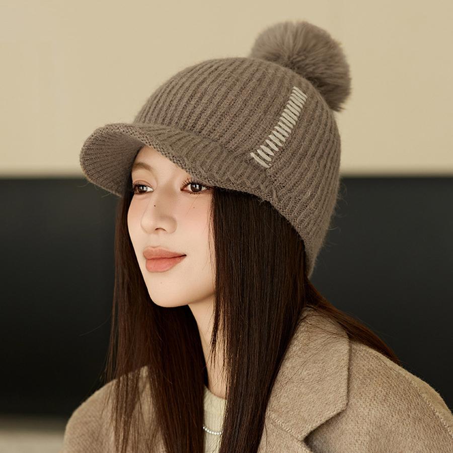 Knitted Baseball Cap Women's Winter Thick Ear Protection Hat