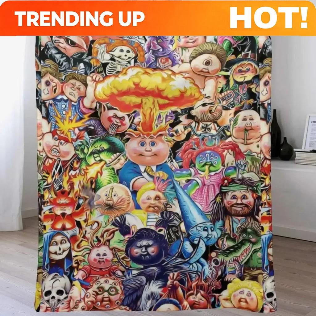 Customize Garbage Pail Kids (Special edition) Throw Blanket Bed linens Vintage Sleeping Bag Summer Blankets Warm and soft flann