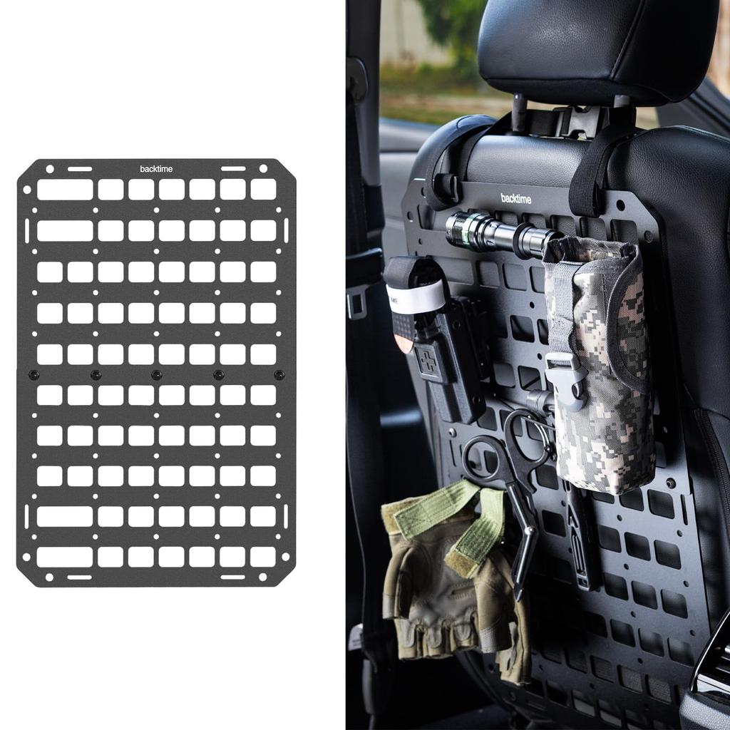 Car Seat Organizer Multifunctional Adjustable Tactical Seat Back Mesh Organizer Tactical Molle Panel Car Interior Accessories