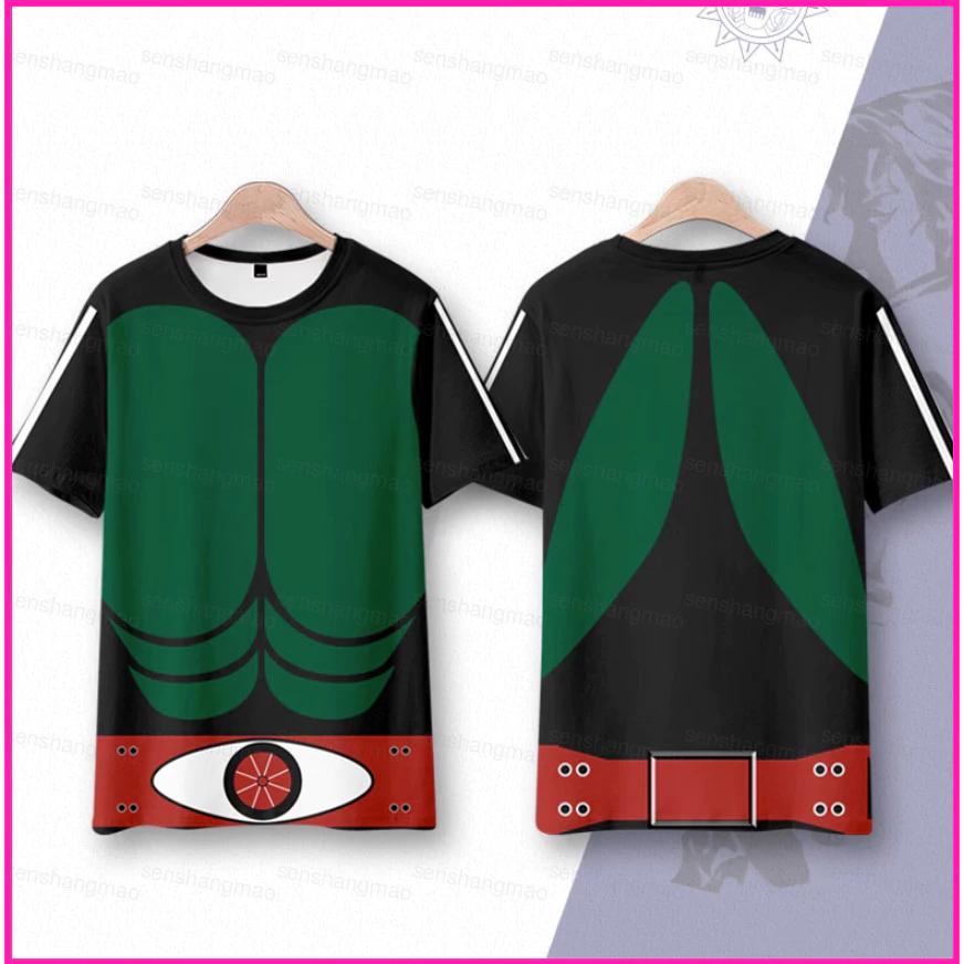 

Kamen Rider Mask T-Shirt Muay Thai Kick Boxing Mix Martial Art Japan Cartoon Animation Sport Print Vintage Training Unisex Short Sleeve Round Neck S