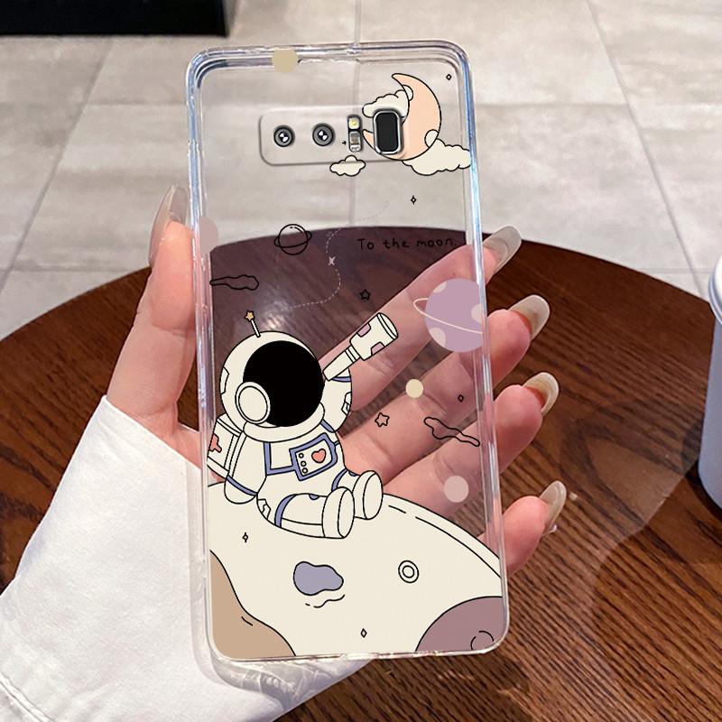 Casing For Samsung Galaxy Note 8 Note 9 Case Aesthetic Fashion Cute Cat Cartoons Soft Silicone Back Cover Transparent Phone Case