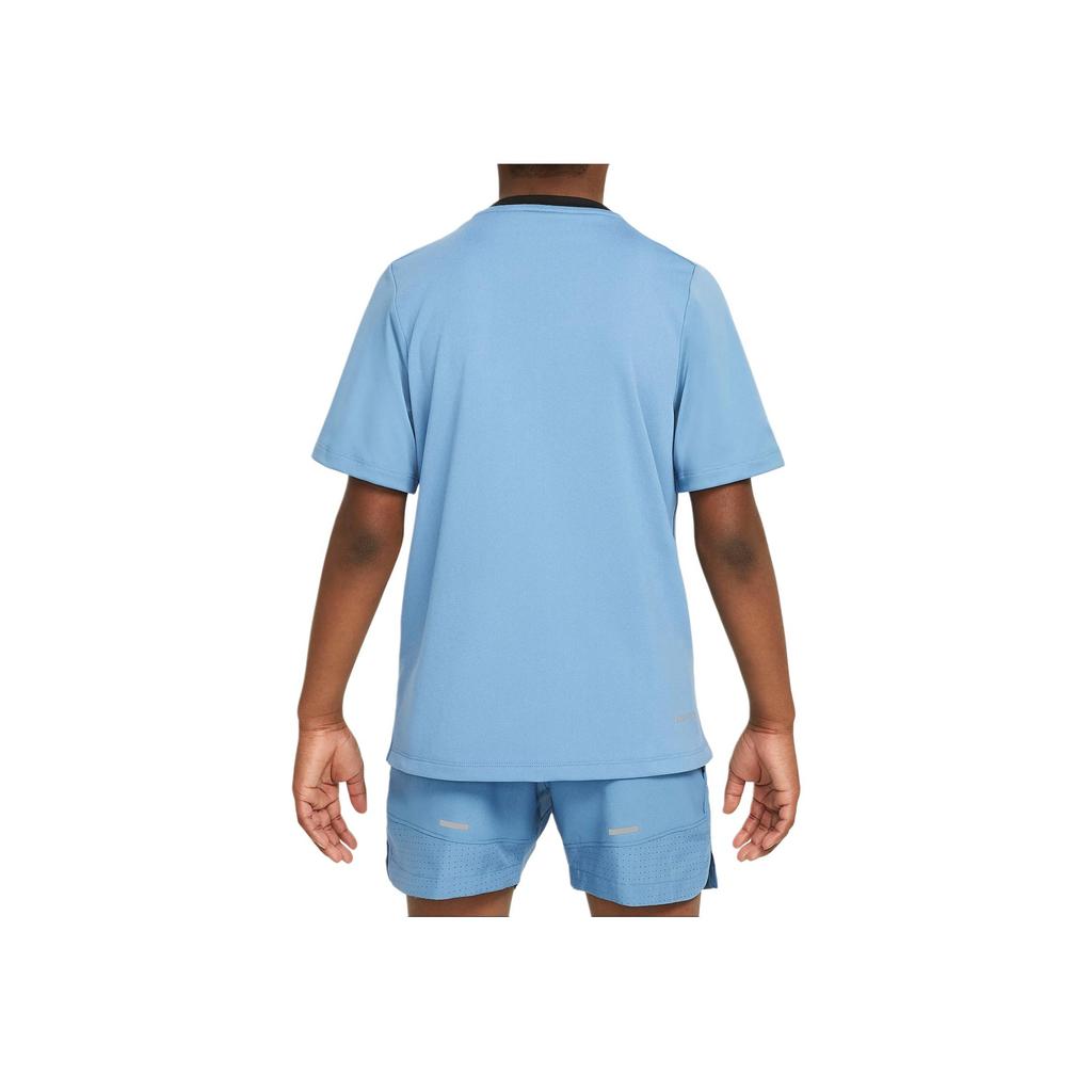 Nike Dri-FIT Solid Crew Neck Training T-Shirt Kids Tops Aegean-Storm Black FB1292429