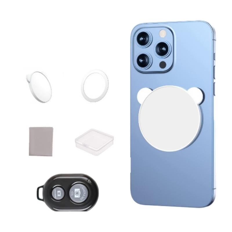 

Universal Phone Camera Mirror Wireless Remote Magnetic Attachment 56.9mm Diameter for Content Creators Live Streaming білий