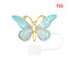Silicone Butterfly Straw Cap Spill Stopper Heat-Resistant Dust-Proof Water Cup Accessory Straw Plug Cover