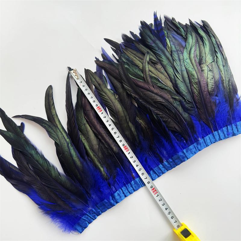 10Yard/lot 25-30CM Chicken Feathers Trim Cloth Sideband Rooster Tail Feather Trims Clothing Wedding Decoration