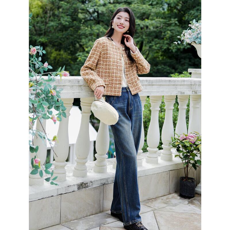 

Женский пиджак бокси из смесовой шерсти Jiu Zi AnnaCo, Осень 2024 S