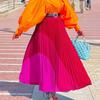 Large Size Women's Clothing Autumn New Fashion Elastic Pleated Skirt Large Size A-shaped Skirt