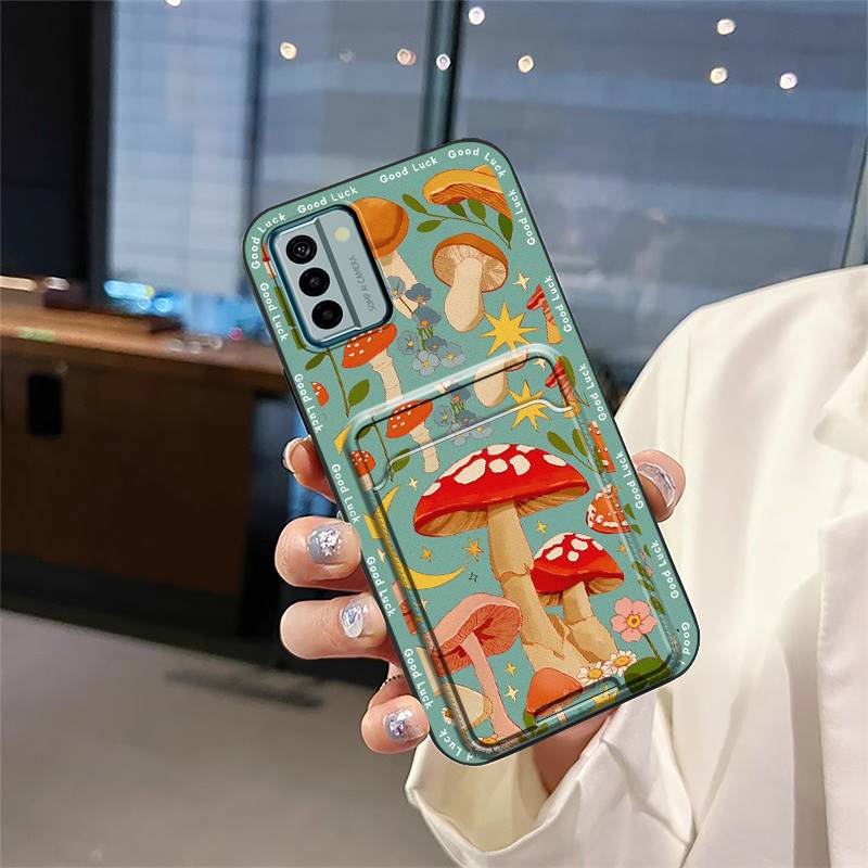 Fashion Design Card bag Phone Case For Nokia G22 Soft case protective TPU Waterproof Card slot Anti-dust Graffiti Cute