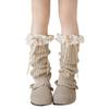 Kawaii High Elastic Lace Leg Warmers Lace Trim Knitted Foot Cover Sweet Style Children's Foot Warmer Children Wear