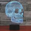 Scary Skull Night Light 3D Illusion Lamp, 7 Colors Changing USB Touch Switch Table Lights, Bedroom Halloween Decoration Lamps