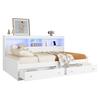 Double Bed High Durability Open Shelves Ambient Light Design Good Load Capacity Built-in Charger Heavy Duty Bedroom Sofa Bed with Drawers for