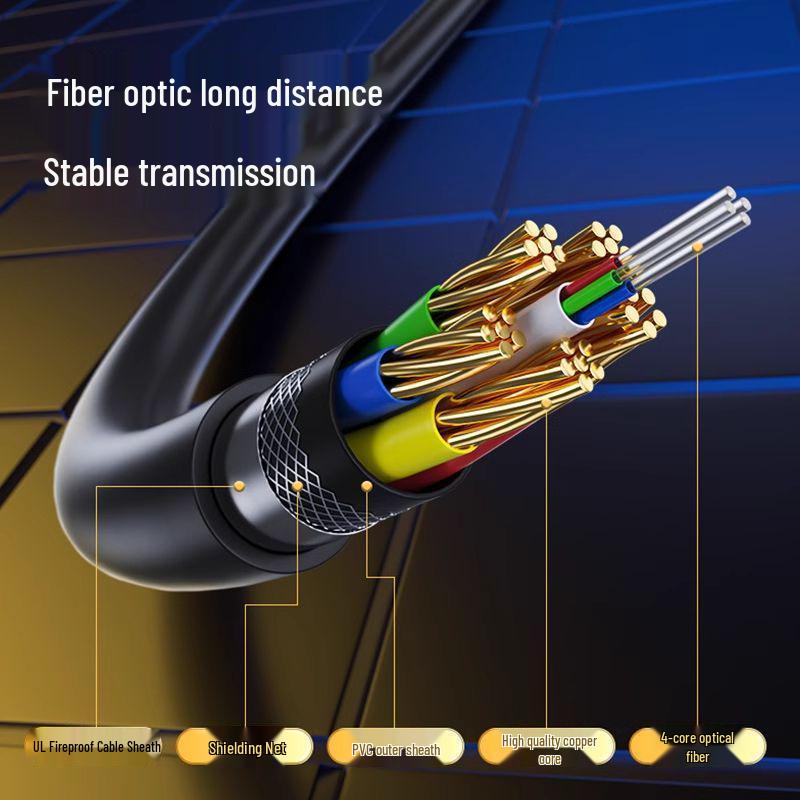 HDMI 2.1 Optical Fiber Cable for 4K/8K High-Definition Video, Monitor, TV, and Projector Connection Extension