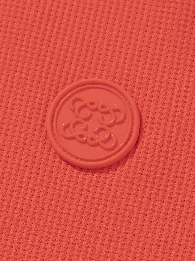 20TH HOLE Women'S Waffle Knit Yokko Point Short Sleeve T-Shirt [Red]
