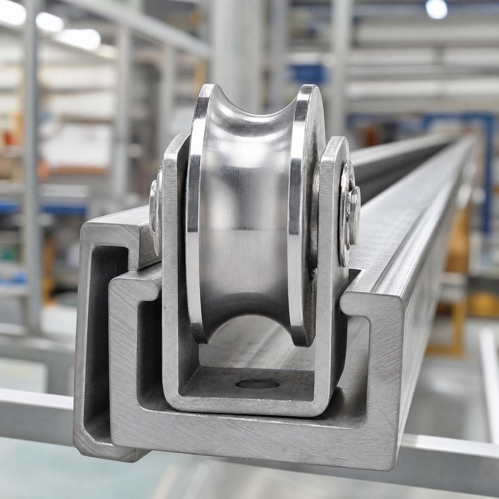 Stainless Steel Sliding Roller Grooved with Metal Bracket Smooth Rolling Door
