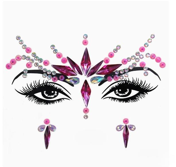 

New 3D Rhinestone Festival Makeup Bright Face Stickers Glitter Stones Jewelry Stickers On Crystals Face Gems Decoration Diamonds