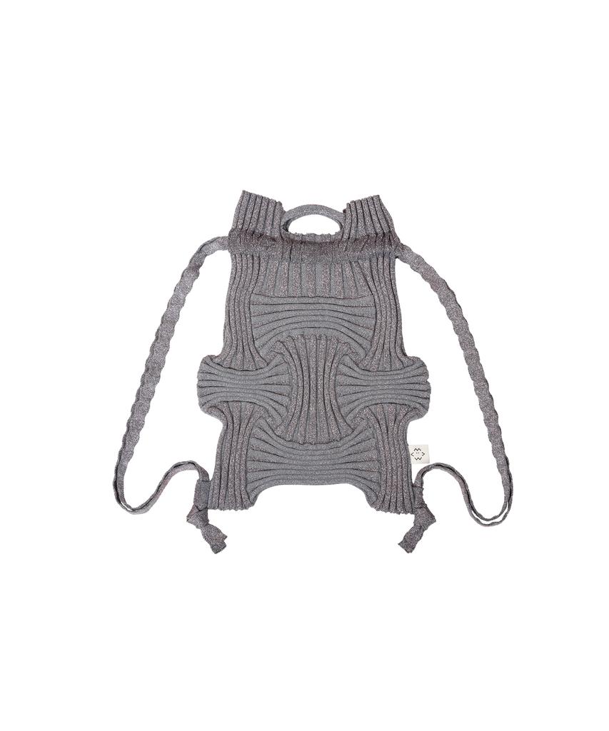 Pleatsmama New Bow Backpack Glitter Stone Brown