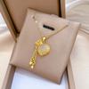 Stainless SteEL Chain Cat's-Eye Stone Lucky Bag Tassel Necklace Elegant Collarbone Jewelry for Women Dates and Parties
